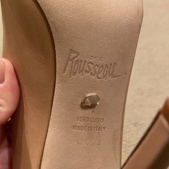 Jerome c. Rousseau 38.5 nude peep toe heels with bow back - Picture 5 of 6